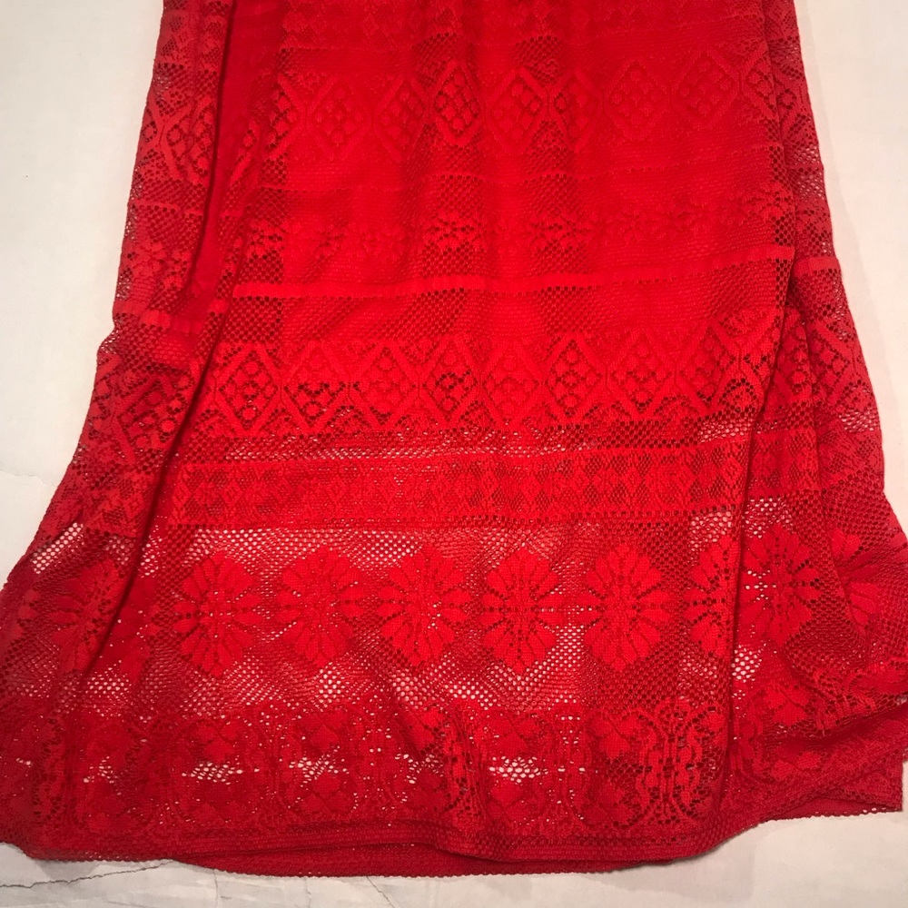 Charlotte Russe Dress Size M Red Lace With Belt - Picture 5 of 6